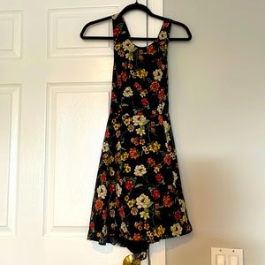 Floral Dress with back cut-out design (criss-cross and ties)